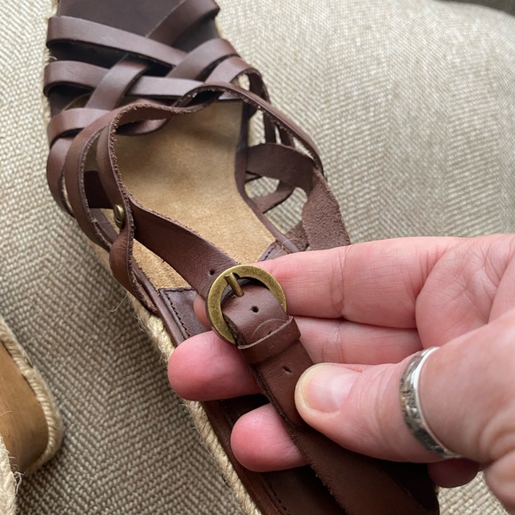 Michael Kors Brown Leather Jute 70’s Boho Festival Wedge Sandals. Size 11. EUC. - Picture 9 of 15